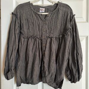 Linennaive Edwardian style linen Button-Up Blouse